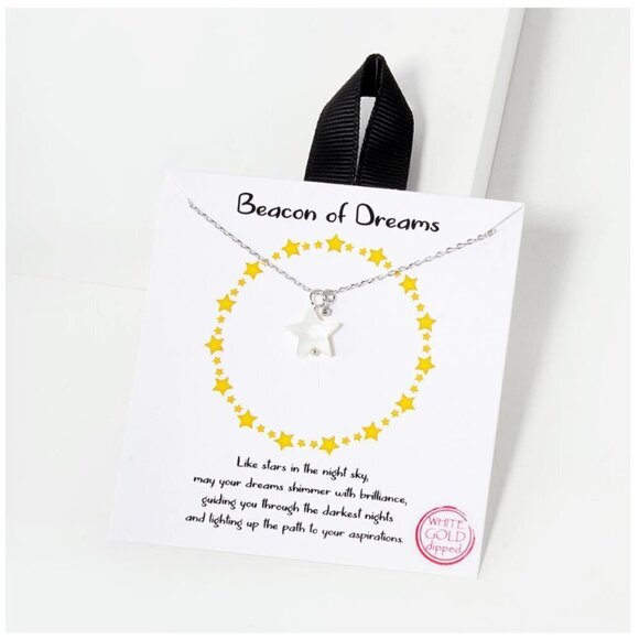 156. Beacon of Dreams White Gold Dipped Necklace - Picture 1 of 1
